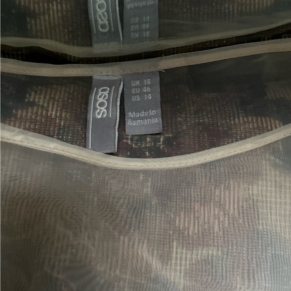 ASOS Design sheer organza short sleeve top with stitch detail - NWOT - Picture 5 of 9